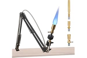 CYBRING Multi-Functional Propane/MAPP Gas Bunsen Burner Set - Includes Three Interchangeable Flame Heads and Desktop Clamp Stand