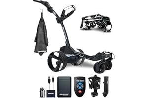 CERTIFIED BRANDS MGI Zip Navigator All-Terrain Remote Controlled Electric Motorized Push Cart Golf Caddie | Includes Drink, GPS/Phone, and Umbrella Holders | with Signature Series Power Bundle & Golf Towel
