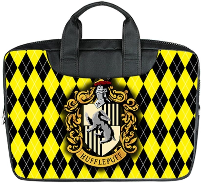 LaHuo Harry Potter Hufflepuff Diamond Plaid Logo Custom Laptop Bag