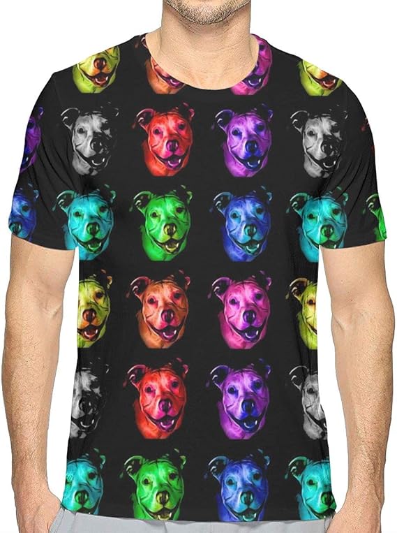Amazon Co Jp カラフルなピットブル Tシャツ メンズ 半袖 夏 薄手 吸汗速乾 汗染み防止 快適な おもしろ おしゃれ 服 ファッション小物