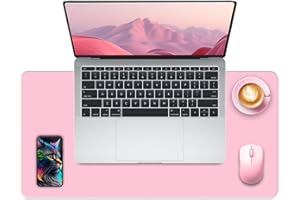 METEOROCK Non-Slip Desk Pad, 24" x 14" Large Mouse Pad, PU Leather Desk Mat with Suede, Laptop Desk Pad Mat, Waterproof Keyboard Pad, Desk Blotter Mat for Office/Home/Decor (Fairy Tale Pink)