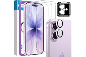Fotbor Compatible with 3 Pack iPhone 17 Screen Protector With 1 Set Camera Lens Protector, 2025 Upgrade 9H+ Premium Tempered Glass, Easy Installation Kits, 6.3 inch