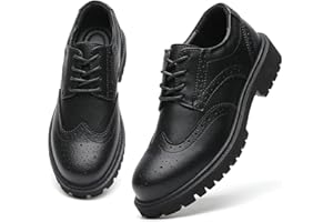 MXIKOCI Oxford Shoes for Women Comfort Lace Up Leather Work Office Business Non Slip Dress Shoes for Girls Ladies Women