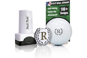 Ball Tatt - Monogram Golf Ball Stamp - Self-Inking Marker - Quick-Dry Permanent Marking Tool, No Leaks or Refills, Reusable & Waterproof Golfing Stamper - Ideal Gift for Golfers, Dads, Retirement.