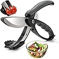 ALEXPHY Salad Scissors, Salad Chopper with Double Blades, Lettuce Chopper, Lettuce Scissors for Chopped Salad, Chopped Salad Chopper Tool for Tossing and Chopping in Salad Bowl (Black)