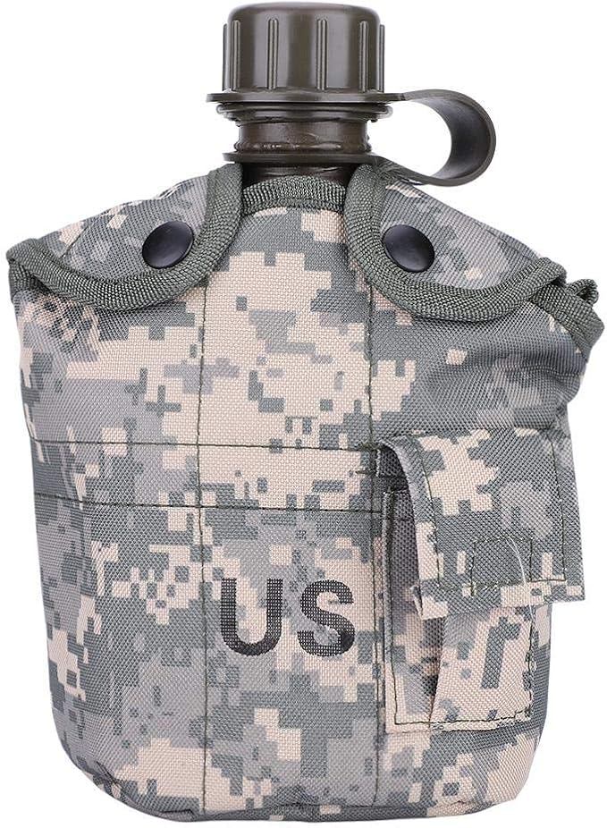 Military Style Canteen, Stainless Steel Military Canteen for Camping/Hiking