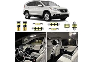 10pcs White CR-V Interior LED Lights Kits for 2007 2008 2009 2010 2011 2012 Honda CRV 6000K Super Bright White Interior LED B