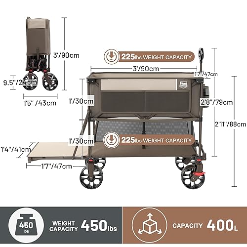 Double Decker Wagon Near Me TIMBER RIDGE 400L Large Capacity