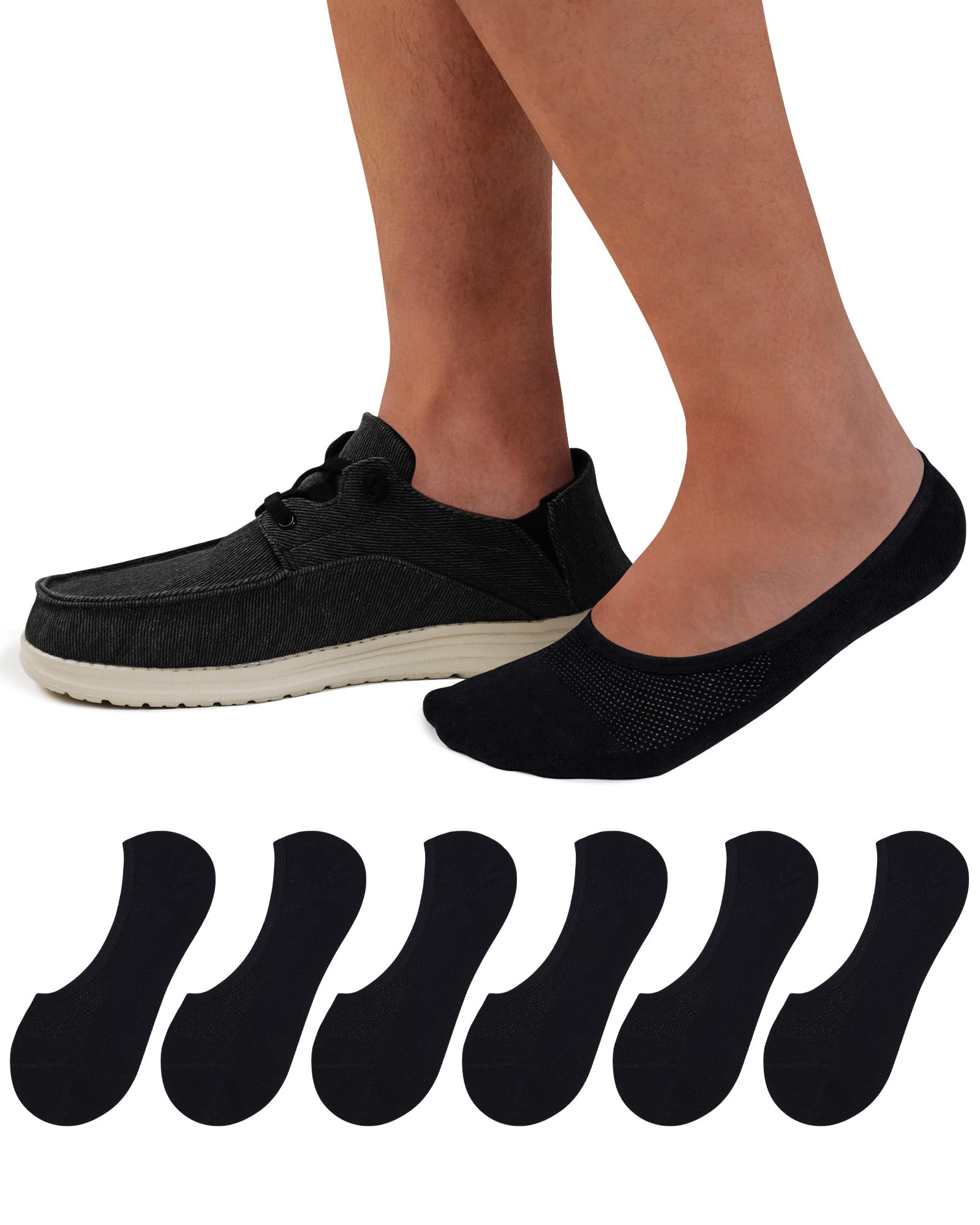 Poftik Unisex Cotton No show Loafer Socks