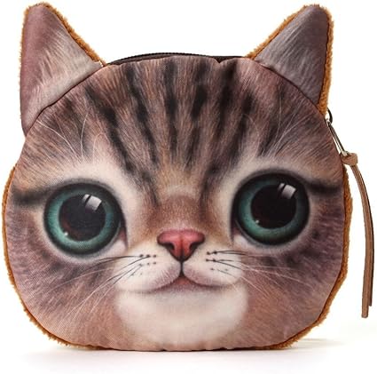 Etui Porte Monnaie Fermeture Eclair Tete De Chat Realiste Ai Life Peluche Porte Feuille Sac A Main Cute Amazon Fr Cuisine Maison