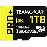 TEAMGROUP A2 Pro Plus Card 1TB Micro SDXC UHS-I U3 A2 V30, R/W up to 160/110 MB/s for Nintendo-Switch, Steam Deck, Gaming Dev