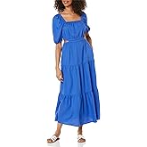 The Drop Womens Anaya Square Neck Cut-Out Tiered Maxi Dress