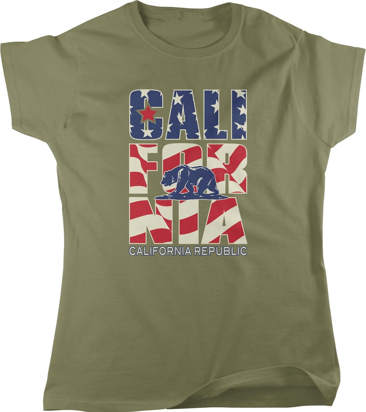 California Stars and Stripes, California, USA Women's T-shirt, NOFO Clothing Co.