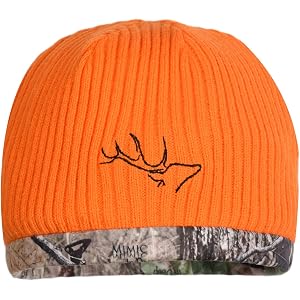 EDTREK Waterproof and Windproof Camo Beanie - Blaze Orange Camo Performance Hunting Hat (Blaze in Deep Camo, X-Large)