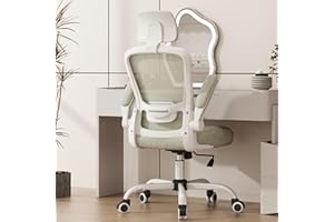 Mimoglad Office Chair, Comfy Desk Chair - High Back Ergonomic Computer Chair with Adjustable Lumbar Support & Headrest, Flip-