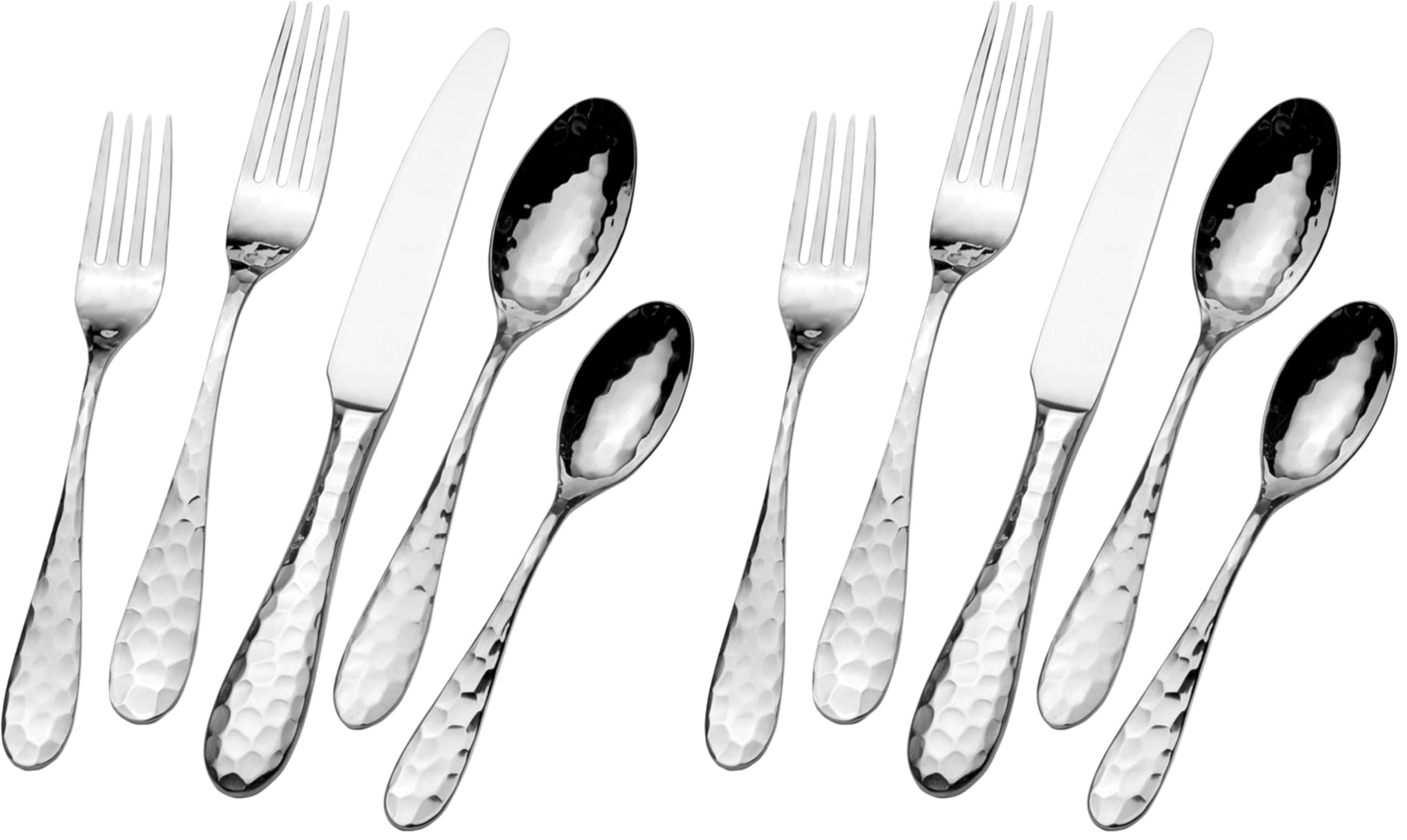 Mikasa, Lilah Flatware Service for 8, 45 Piece Set, 18/10 Stainless Steel, Silverware Set with Serving Utensils (Pack of 2) Image