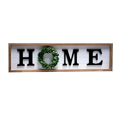 Buy Simply Ani Rustic Large Home Sign With Real Wreath For O Framed Farmhouse Wood Wall Sign Plaque Gallery Wall Hanging Decor Rustic Farmhouse Home Decor Shiplap Signs Wooden Home Plaque Fixer Upper Online In Indonesia B07xdhwxmw