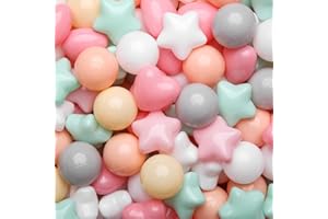 GOGOSO Ball Pit Balls,Plastics Balls for Ball Pit, Stars Hearts Shape for PastelBall for Toddlers Kids