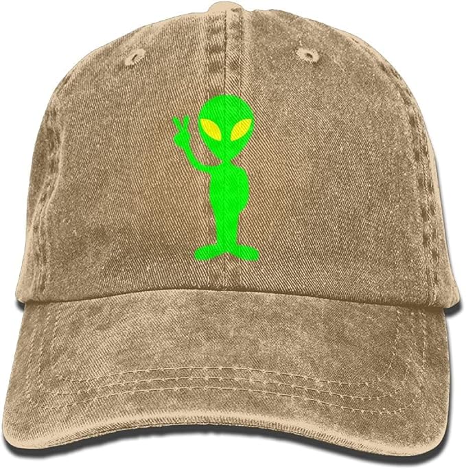 Baseball Cap, Space UFO Alien Victory VSign，Unisex Adjustable Adult