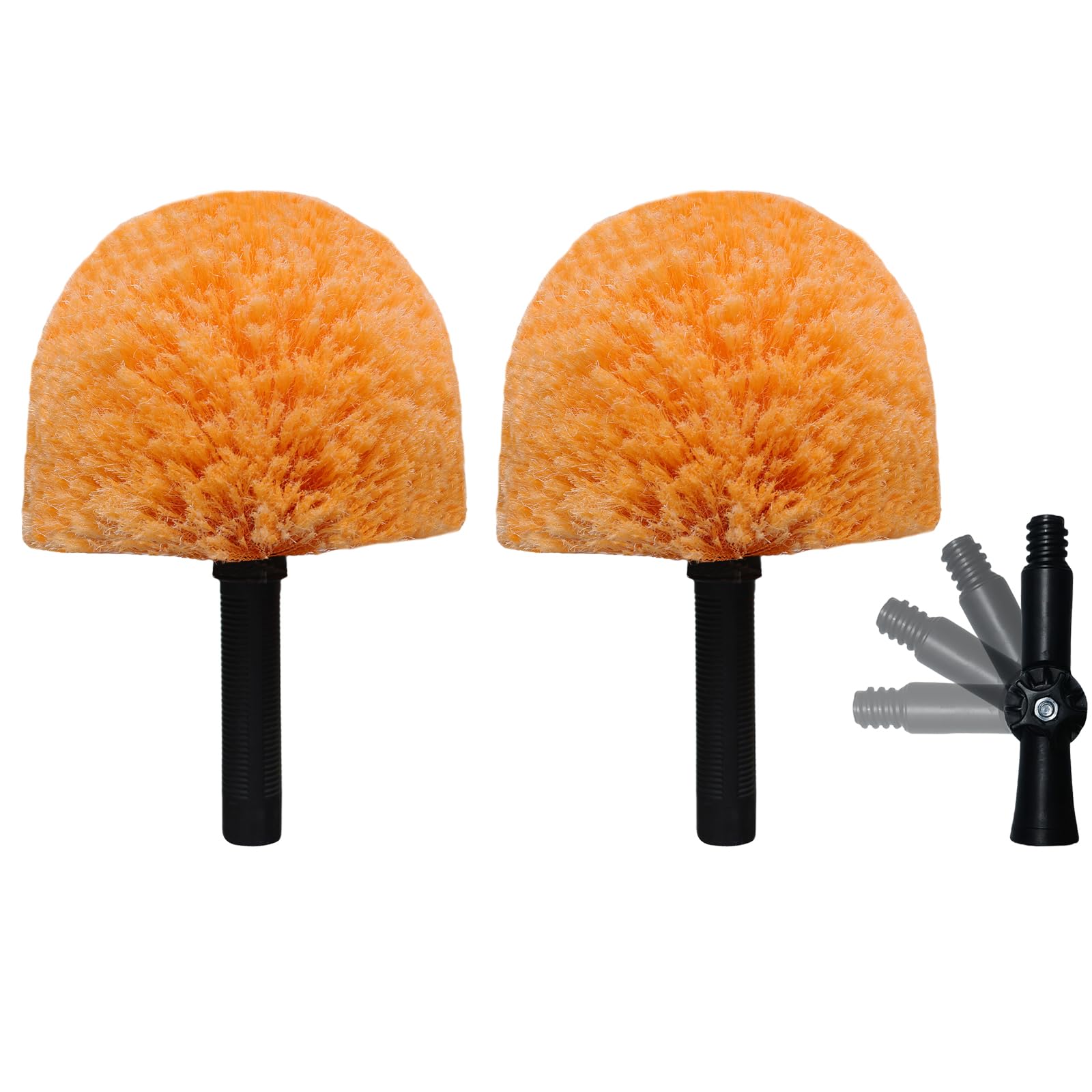 Photo 1 of 2 Pack Tockrop Twist-On Cobweb Duster Head Brush – High Efficiency Spider Web Brush with Universal Joint for Outdoor & Indoor Corner Web Cleaning – Fits Standard Acme Threaded Poles – Brush Head Only