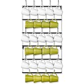 Sorbus Wall Mug Rack, Coffee Mug Display for Coffee Station (Large, Black) | Rustic six-tier metal holder with hooks keeps cups arranged in kitchens, dining rooms, bars and home beverage areas.