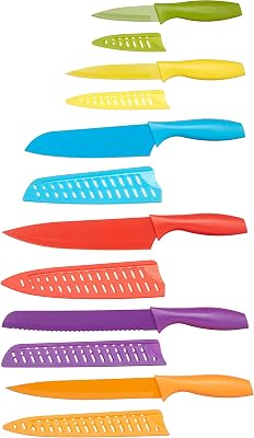 Messer-Set, bunt, 12-teilig