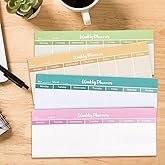 BLSUREFYX 200 Sheets Weekly Planner Notepad 10 x 3.8 Inch Tear Off Weekly Calendar Pad Desk Planning Pads To Do List Notepad for Office Home School Students Schedule Reminder Colorful