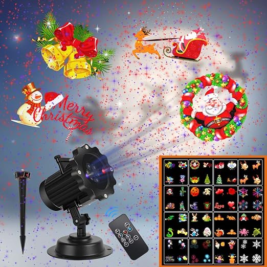 Amazon.com: Luces de proyector de Navidad, UNIFUN 16 ...