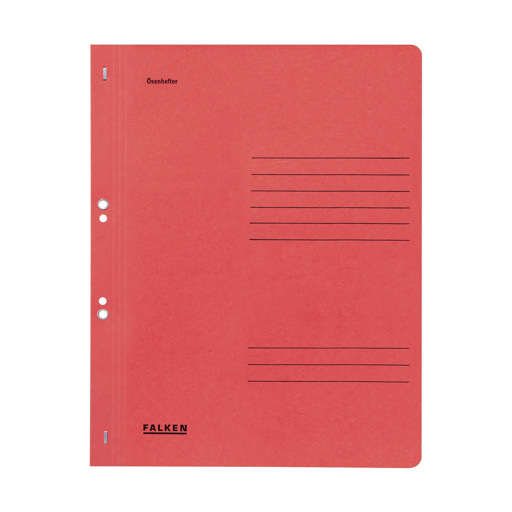 Exacompta - Ref 80000557001F - FALKEN - Eyelet Full-Cover Flat Files - A4 (210 x 297mm) in Size, 250gsm Recycled Manilla, Holds Up to 200 Sheets - Red (Pack of 50)