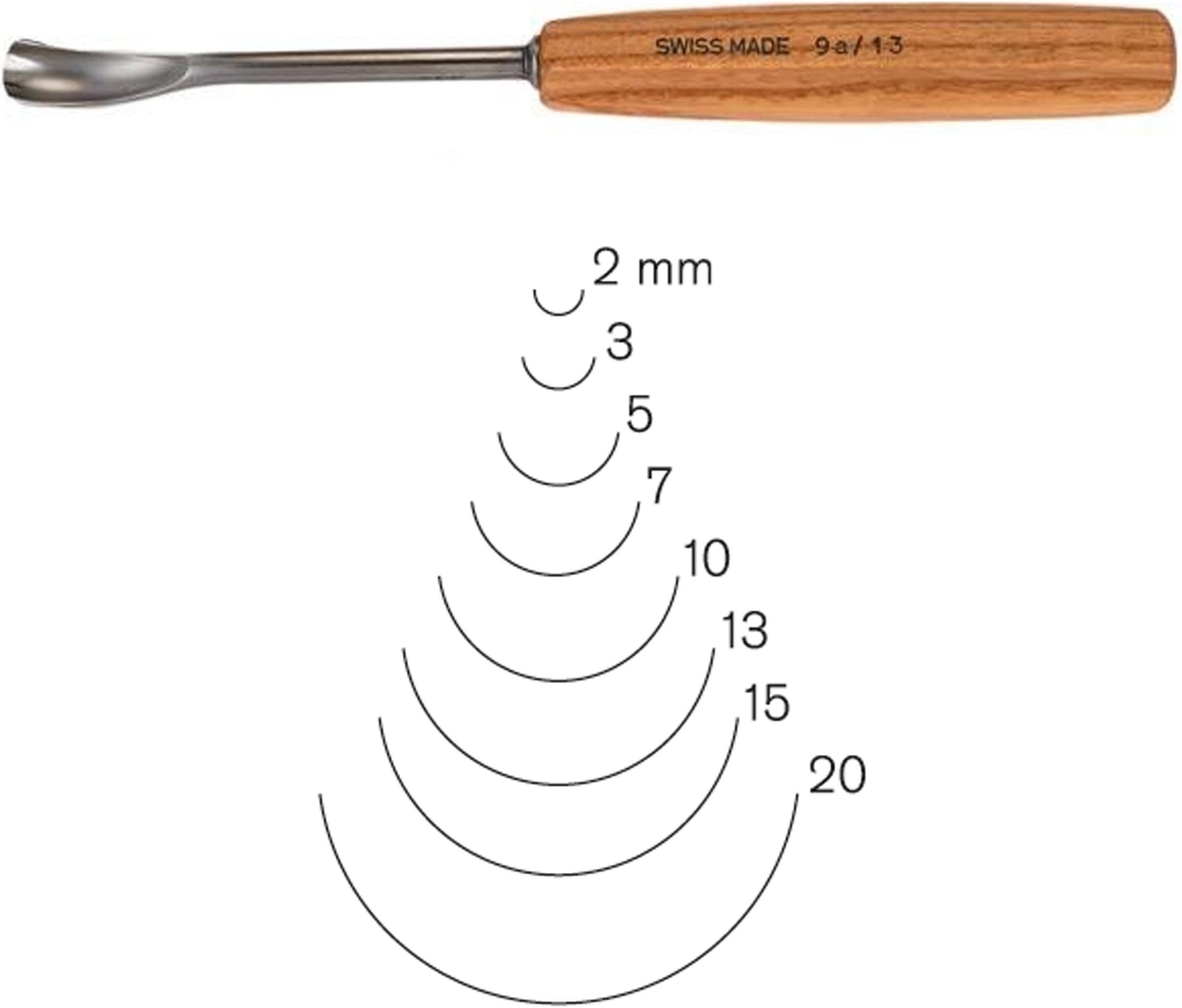 PFEIL Swiss Made 3mm #9 Sweep Spoon Gouge