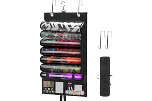 XYKZRA Playmat Tube Storage Bag with 6+1 Slots for MTG, TCG - Hangable Playmat Holder Over The Door,Portable Game Mat Organizer Case with XL Mesh Pockets & 2 Hooks for RPG Card Games