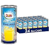 Dole 100% Pineapple Juice, 8.0 Fl Oz, Pack of 24 | 100% Fruit Juice Mixer - No Added Sugar - Excellent Source of Vitamin C
