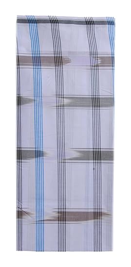 Men's Cotton Lungi (White) -Assorted Design