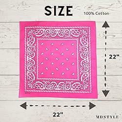 MDSTYLE 3 PCS 100% Cotton Bandana for Men & Women