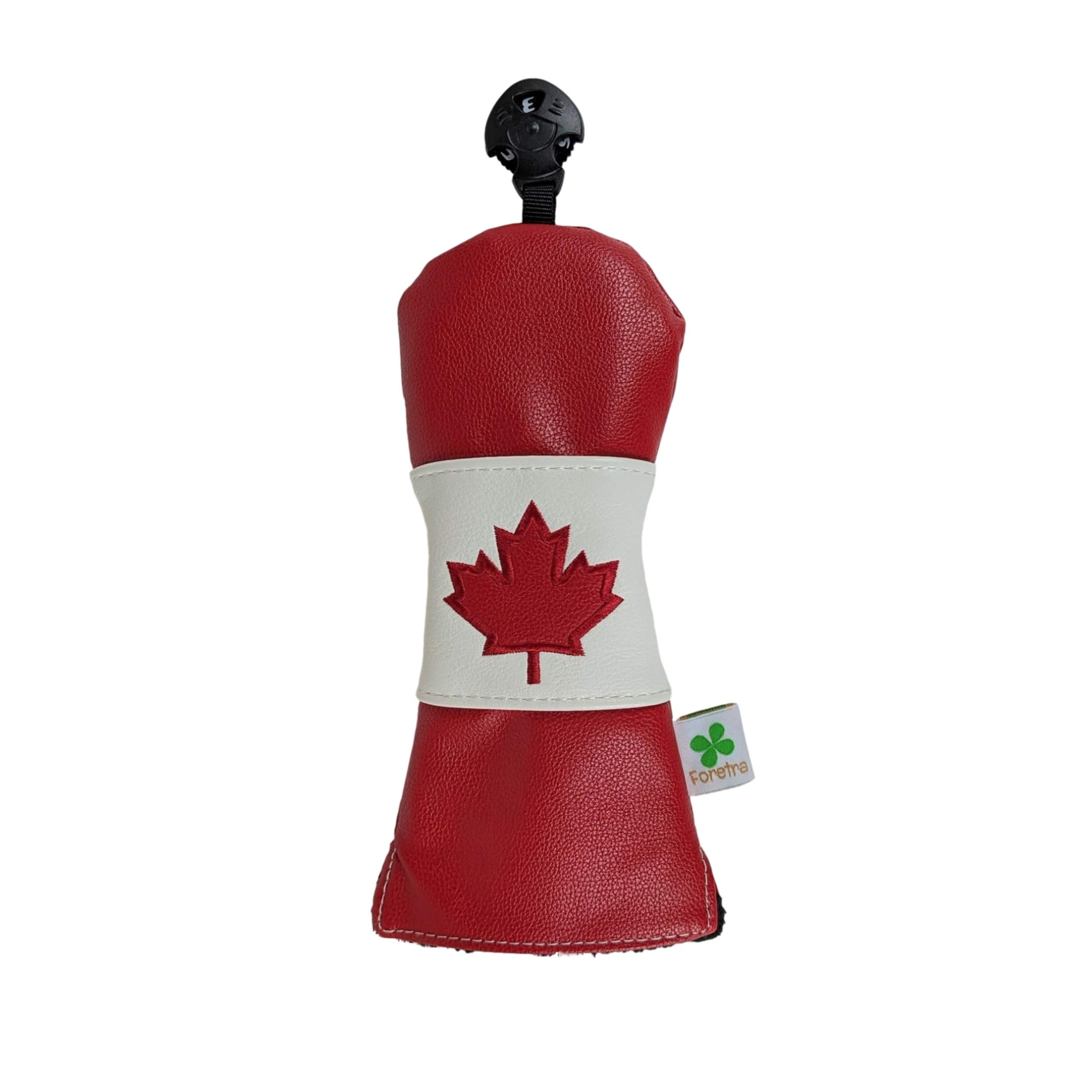 Foretra Driver Headcover Golf Club Covers Blade Mallet Putter Cover Alignment Stick Holder Hybrid Fairway Wood Head Cover Canada Flag Style Novelty Golf Accessories for Most Brands