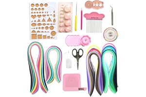 Lantee Quilling Supplies - 20 Sets of Quilling Paper Kits Include 8 Pack of 3mm 960 Quilling Paper Strips and 12 Quilling Tools