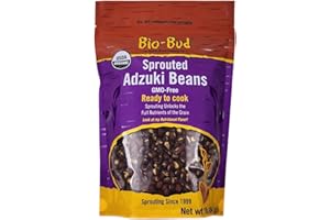 ShaSha Organic Sprouted Bio Bud, Adzuki Beans, Ready to Cook, Non GMO, Free Full Nutrients of the Grain, BPA BPS Phthalates Free package, 1 lb, 454 g, 16 oz