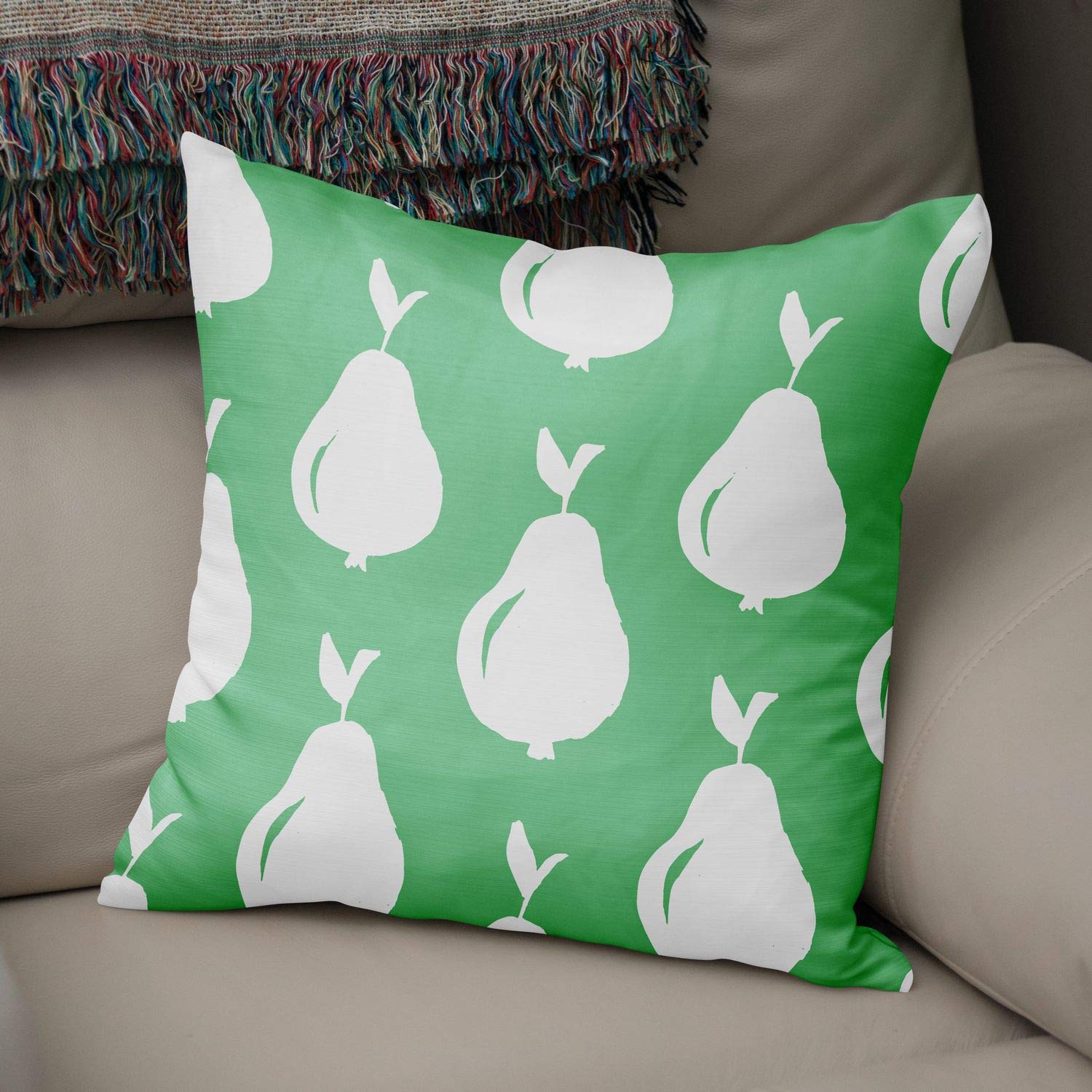 Bonamaison Decorative Cushion Cover Petrol Green & White, Throw Pillow Covers, Home Decorative Pillowcases for Livingroom, Sofa, Bedroom, Size: 50x50 Cm - Designed and Manufactured in Turkey