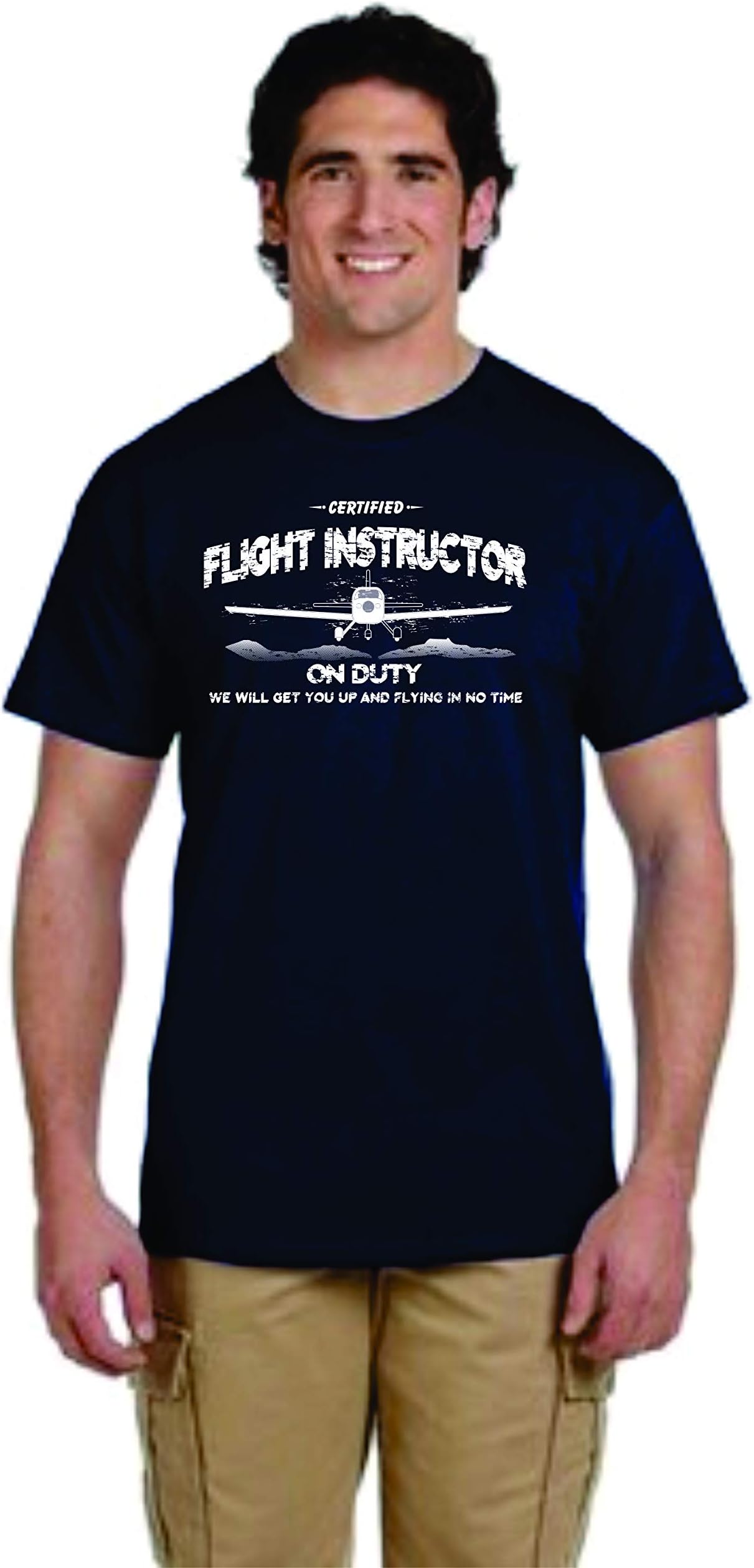 RT Depot Certified Flight Instructor Aviation Shirt Navy Blue