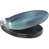 LIUYWYHCF Ceramic Serving Salad plate - Set of 4 Pasta plate for Entertaining, Modern Kitchen Dishes for Dinner, Fruit, Salad, Serving Trays