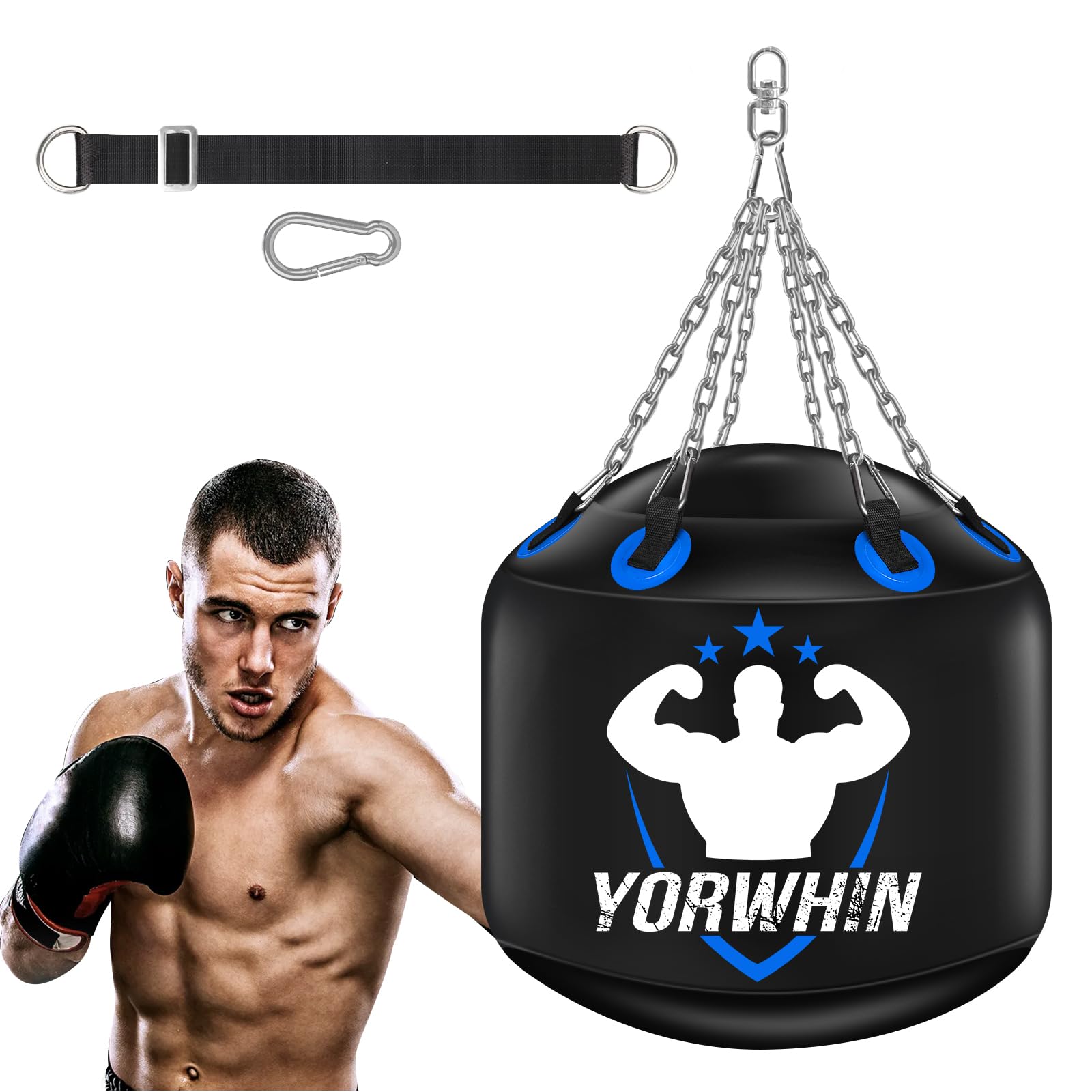 Photo 1 of JUOIFIP Water Punching Bag for Adults, Hanging Punching Bag with Adjustable Chain, Innovative Water Bag Boxing Heavy Bag, Aqua Punching Bag for Training Fitness, MMA