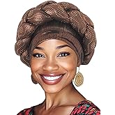Woeoe African Headwrap Gold Braided Turbans for Women