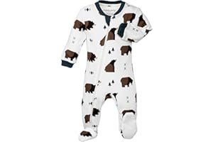 ZIPPYJAMZ Baby Sleepers, Organic GOTS Cotton, Footed Pajamas with Inseam Zipper