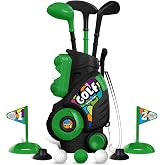 Liberry Toddler Golf Clubs Set Toy for Kids 1 2 3 4 Years Old, Green | Upgraded Kids Golf Cart, Shoulder Strap Design, Indoor and Outdoor Sports Toys, Birthday Gifts for Baby Boys Girls