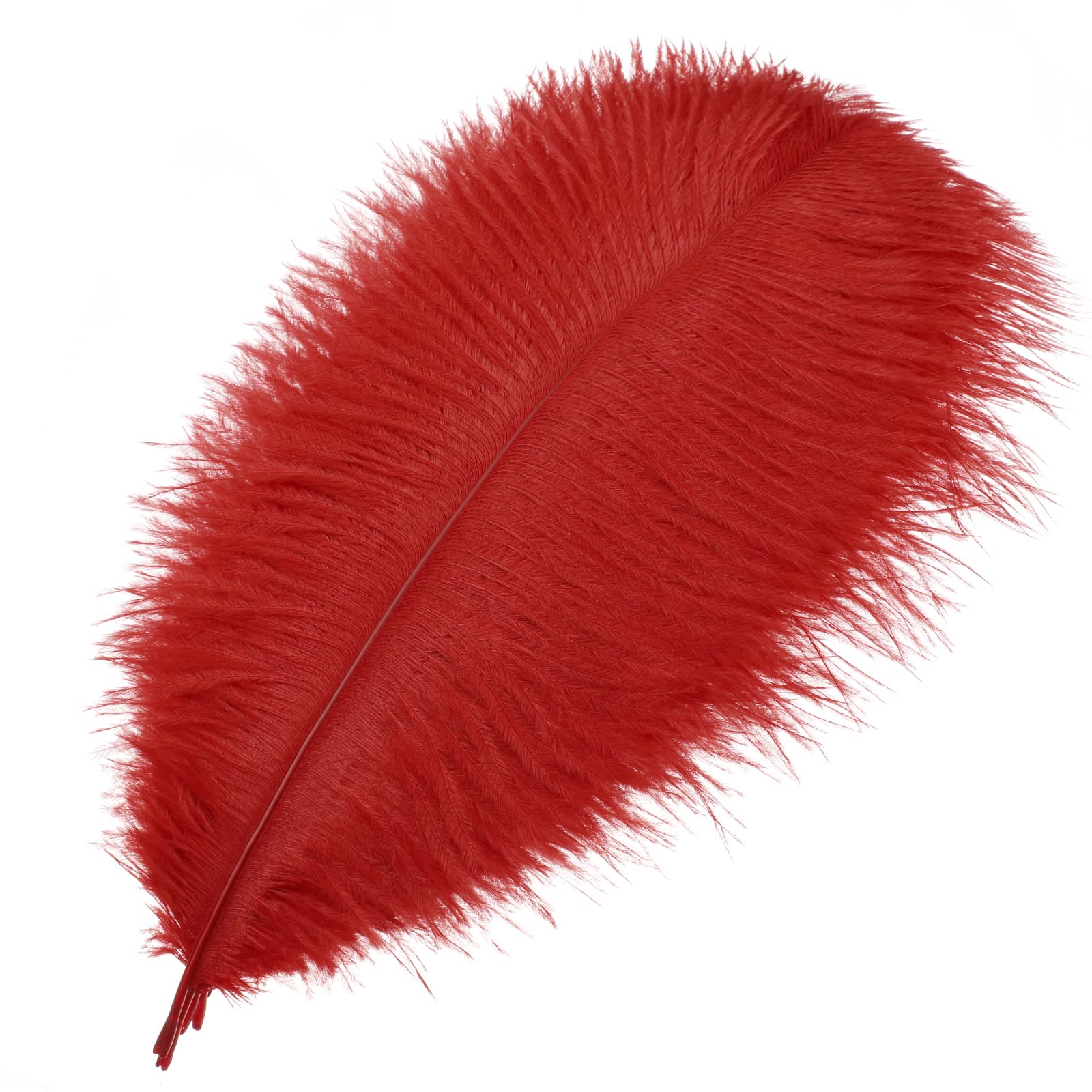 MWOOT 10pcs Natural Ostrich Feathers, 10-12inch(25-30cm) Crafts DIY Plume Feahter for Centerpieces Home Wedding Party Table Decoration (Red)