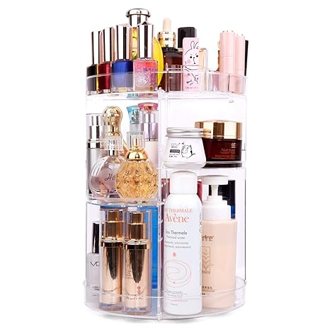 360 Degree Spinning Makeup Organizer Sanipoe Adjustable Makeup