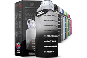 YOU GOT THIS LIVING Motivational Water Bottle with Time Marker,Half Gallon Water bottle with Straw 64 oz/2.2L Gym Water Bottle, Achieve All-Day Hydration SpillProof, BPA FREE