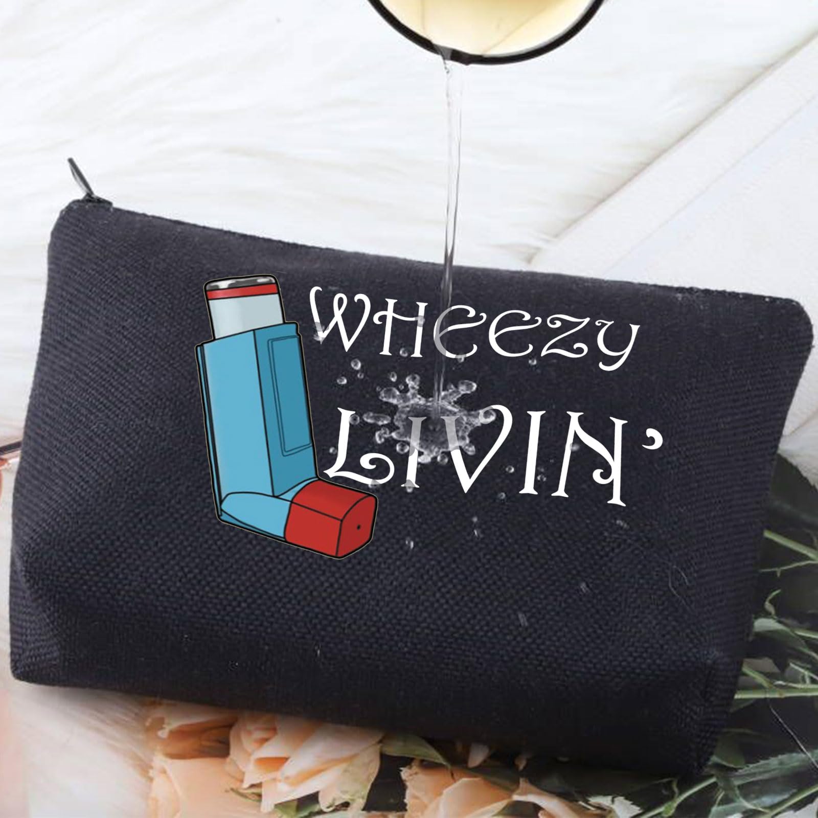 G2TUP Asthma Inhalator Gift Asthma Inhaler Medicine Bag Wheezy Livin’ Inhaler Pouch (Wheezy Livin’)