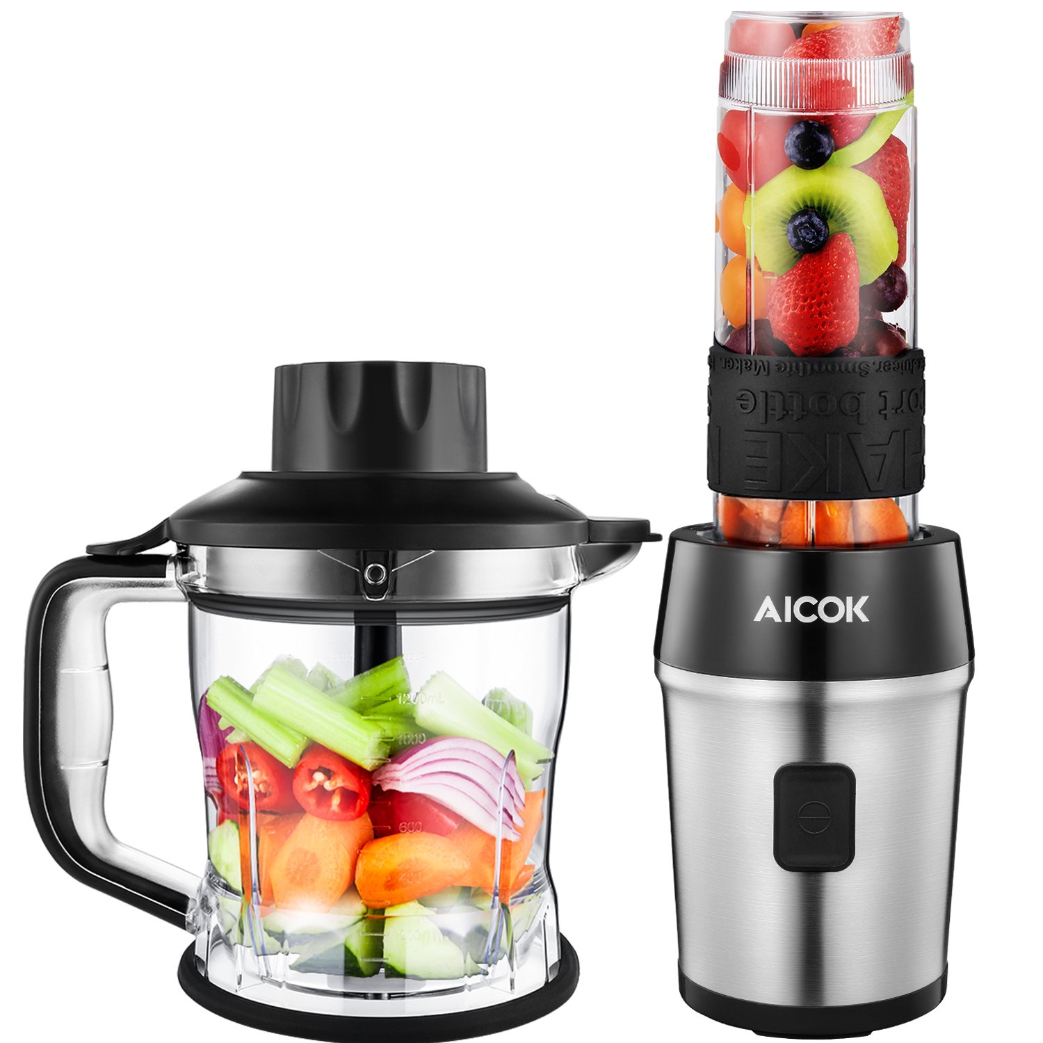 Aicok Batidora de Vaso W para Smoothie y Zumos Picador electrica para