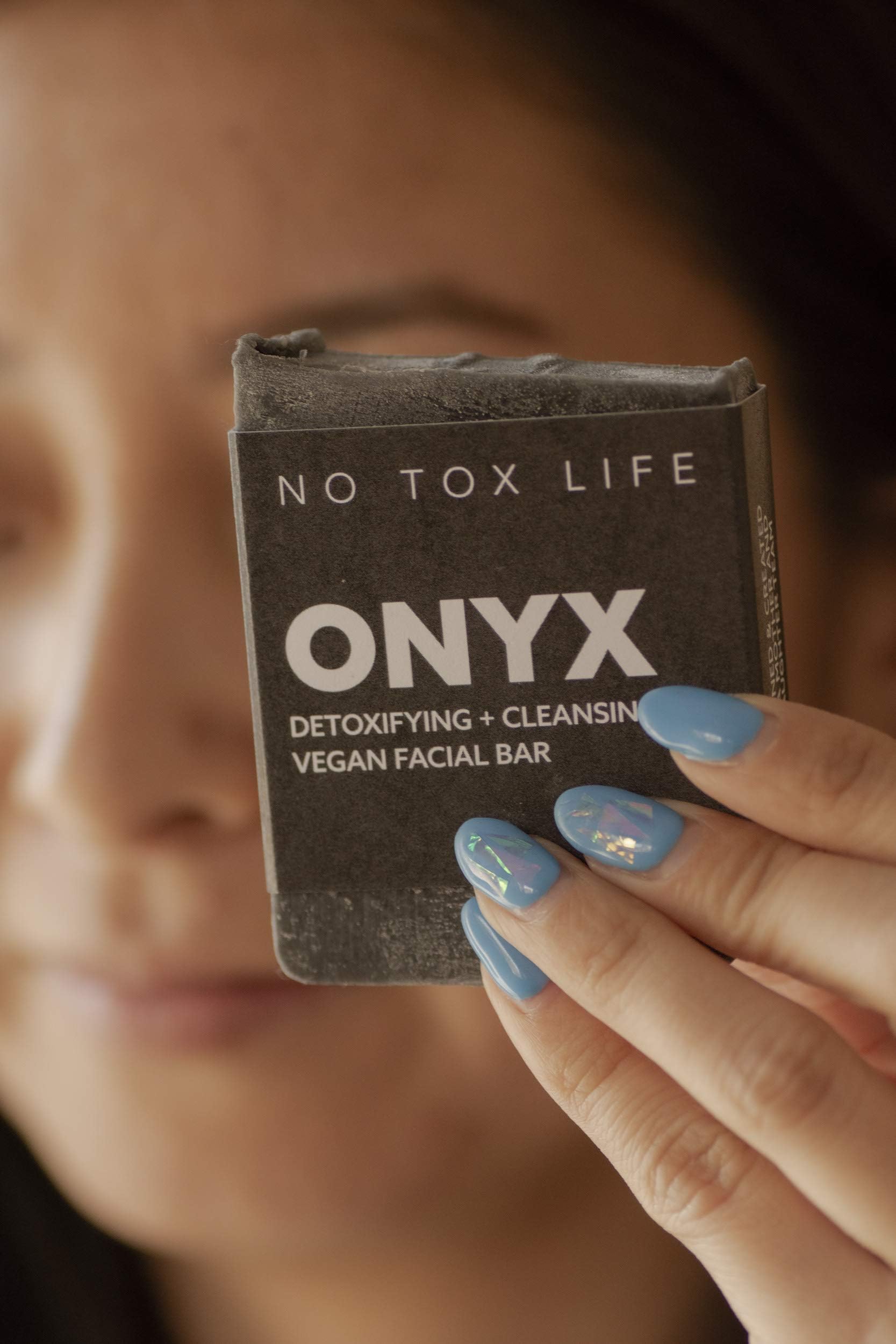 No Tox Life Charcoal DETOX Face Wash Bar for All Skin Types, Activated Charcoal, 100% Vegan, for Sensitive Skin (2.3-oz Bar)